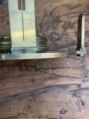 Cercle D Arpentage Boussole Marine Circa 1740 France Fleur De Lys  Laiton Mesure