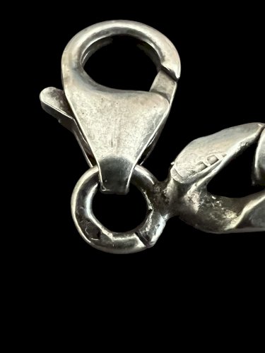 Chaîne Collier Tour De Cou vintage argent massif 925 unisexe Poinçonné Design