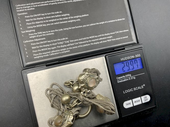 Chaine de Montre CHATELAINE en Argent et Email  XIXème