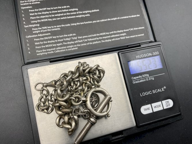 Chaine de Montre CHATELAINE en Argent et Email  XIXème