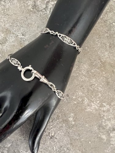 chaîne XIXe siècle argent massif  Maille Olive Bracelet-collier unisexe Antique