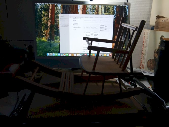 Chaise à Bascule Siège poupée - H 33 cm