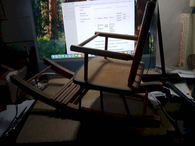 Chaise à Bascule Siège poupée - H 33 cm