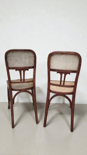 Chaise Art Nouveau en bois courbé