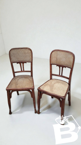 Chaise Art Nouveau en bois courbé