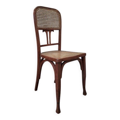 Chaise Art Nouveau en bois courbé