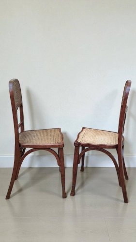 Chaise Art Nouveau en bois courbé