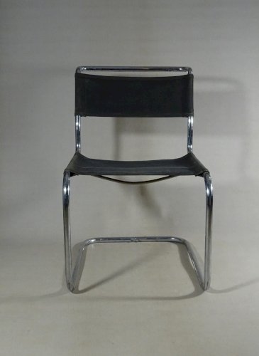 Chaise B 33  "cantilever"  Thonet 1930 estampillée , Eisengarn (Coton) d'origine