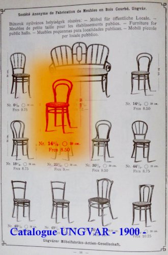 Chaise bistro UNGVAR 1900,n°14 1/2 assise d'origine No Thonet