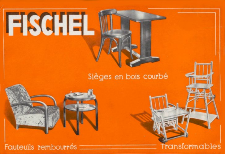 Chaise Bistrot Art Déco Fischel 1936 tripode- no Thonet -N° 395 -