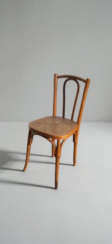 Chaise Bistrot Rotin en bois courbé