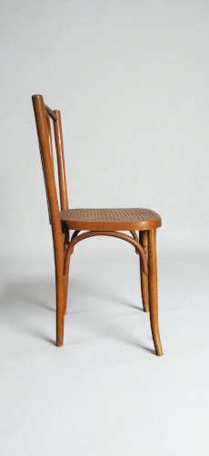 Chaise Bistrot Rotin en bois courbé