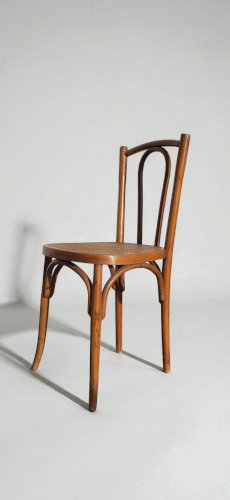 Chaise Bistrot Rotin en bois courbé