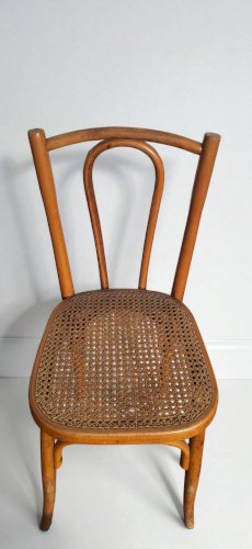 Chaise Bistrot Rotin en bois courbé