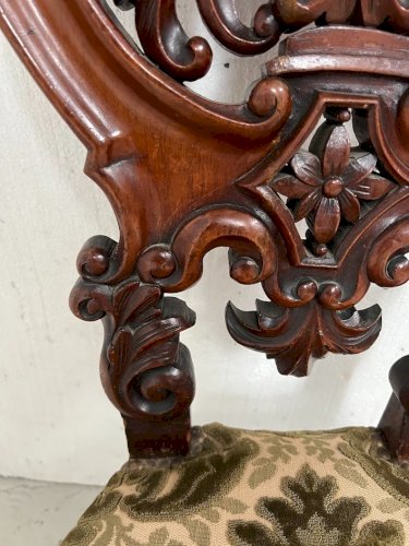 Chaise Chauffeuse d'èpoque Napoléon III en Acajou XIX siècle