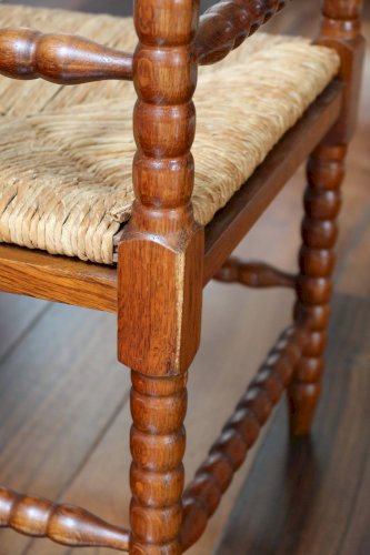 Chaise dangle ancienne en bois tourné