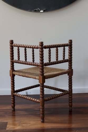 Chaise dangle ancienne en bois tourné