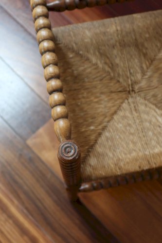 Chaise dangle ancienne en bois tourné