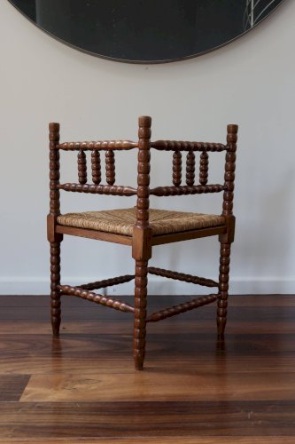 Chaise dangle ancienne en bois tourné