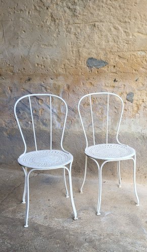 Chaise de jardin en fer 1950s