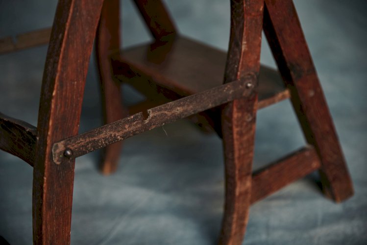 ? Chaise de libraire escabeau pliante en bois massif