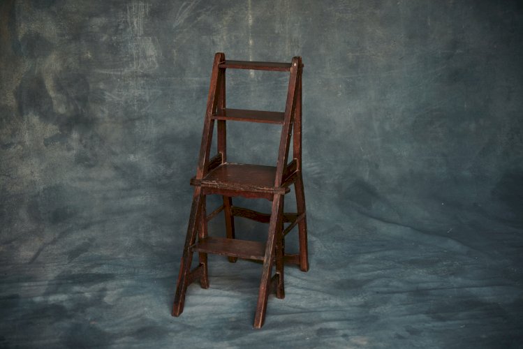 ? Chaise de libraire escabeau pliante en bois massif