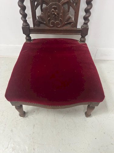 Chaise de prière Louis Philippe en chene massif XIX siècle