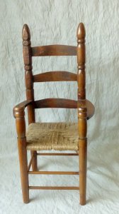 CANE WOVEN WOODEN ARMCHAIR DOLL FURNITURE*