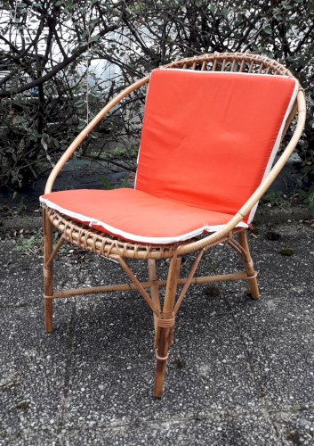 Chaise fauteuil rotin