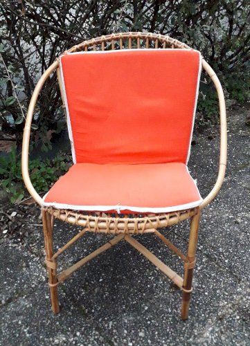 Chaise fauteuil rotin