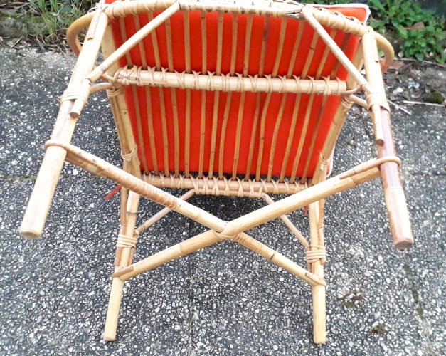 Chaise fauteuil rotin