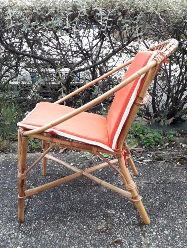 Chaise fauteuil rotin