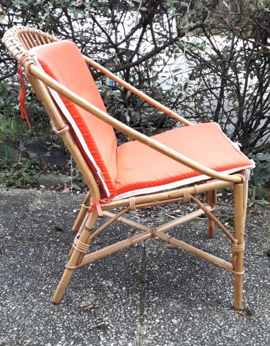 Chaise fauteuil rotin