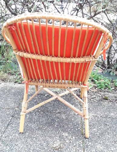 Chaise fauteuil rotin