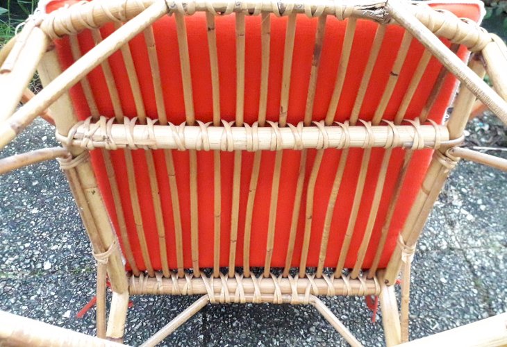 Chaise fauteuil rotin