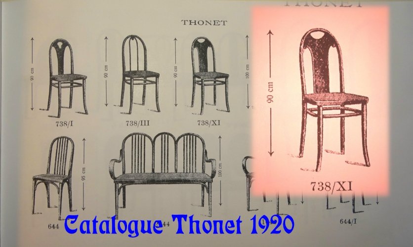 Chaise Fischel N°396 vers 1929, variante de Thonet 738/XI