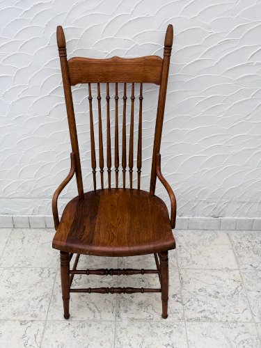 Chaise haute vintage années 60 en bois massif style campagne chic