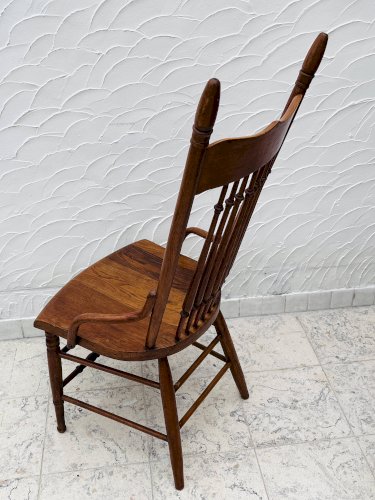 Chaise haute vintage années 60 en bois massif style campagne chic