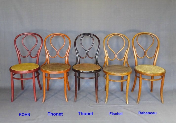 Chaise KOHN N°20 Ωméga, teinte "Cherry" d'origine, vers 1900, no Thonet