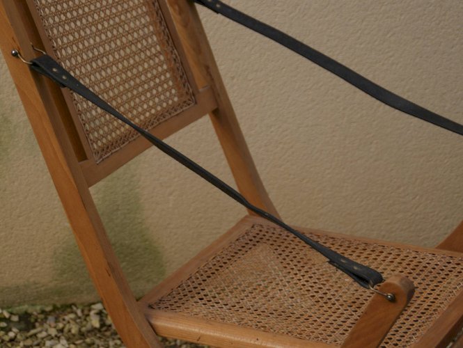 Chaise longue cannée XIXème siècle de style colonial