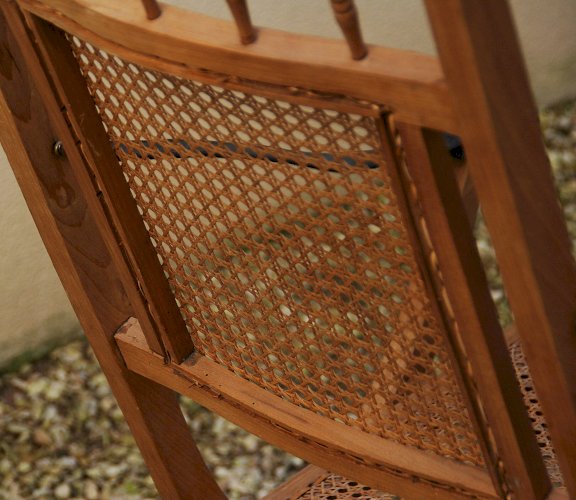 Chaise longue cannée XIXème siècle de style colonial