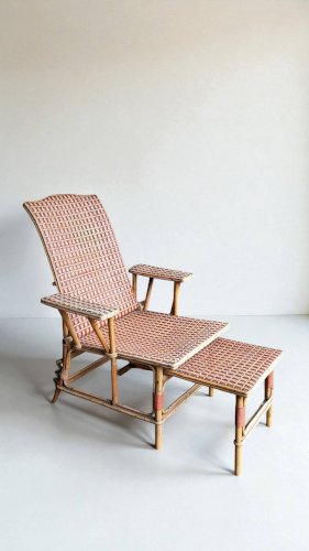 Chaise longue en rotin