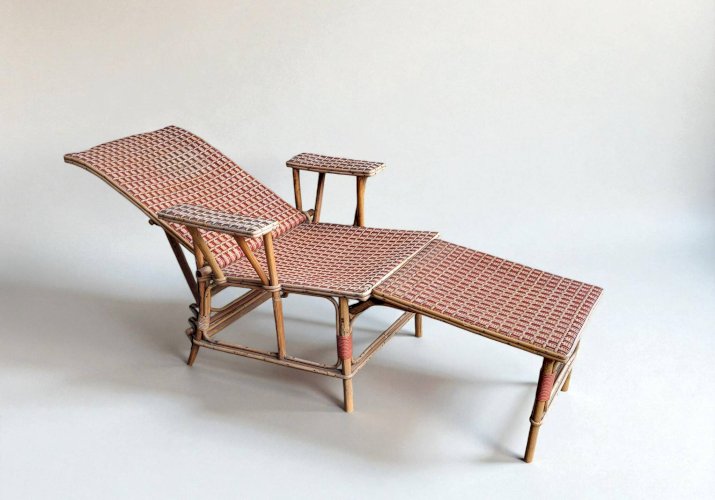 Chaise longue en rotin