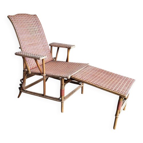 Chaise longue en rotin