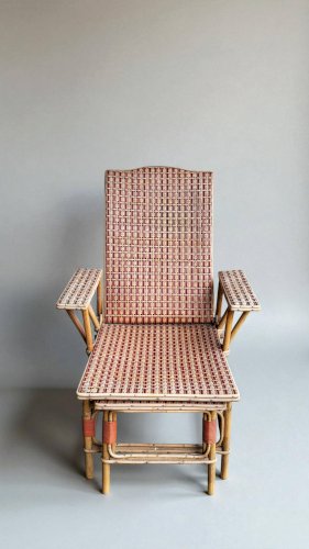 Chaise longue en rotin