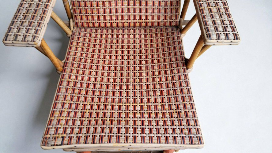 Chaise longue en rotin