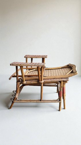 Chaise longue en rotin
