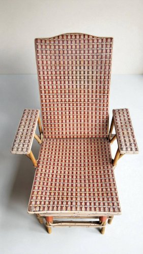 Chaise longue en rotin