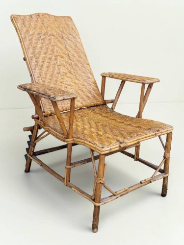 Chaise longue / fauteuil de repos en rotin