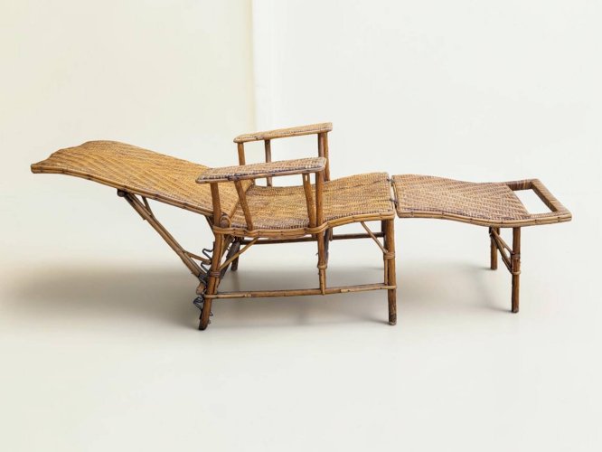 Chaise longue / fauteuil de repos en rotin